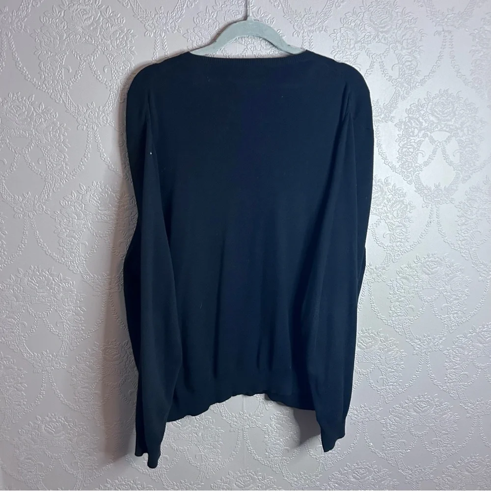Polo Ralph Lauren V neck sweater XXL black light weight cotton great condition